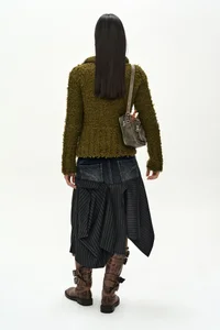 REWORKED DENIM PANEL WRAP SKIRT thumb 7