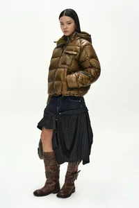 REWORKED DENIM PANEL WRAP SKIRT thumb 9