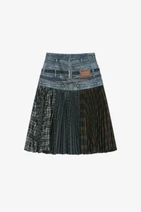 DOUBLE BELT PRINTED ACCORDION PLEATS SKIRT thumb 13