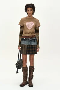 DOUBLE BELT PRINTED MINI SKIRT thumb 1