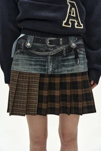 DOUBLE BELT PRINTED MINI SKIRT thumb 5