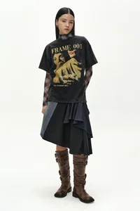 REWORKED DENIM WRAP FLARE SKIRT thumb 8
