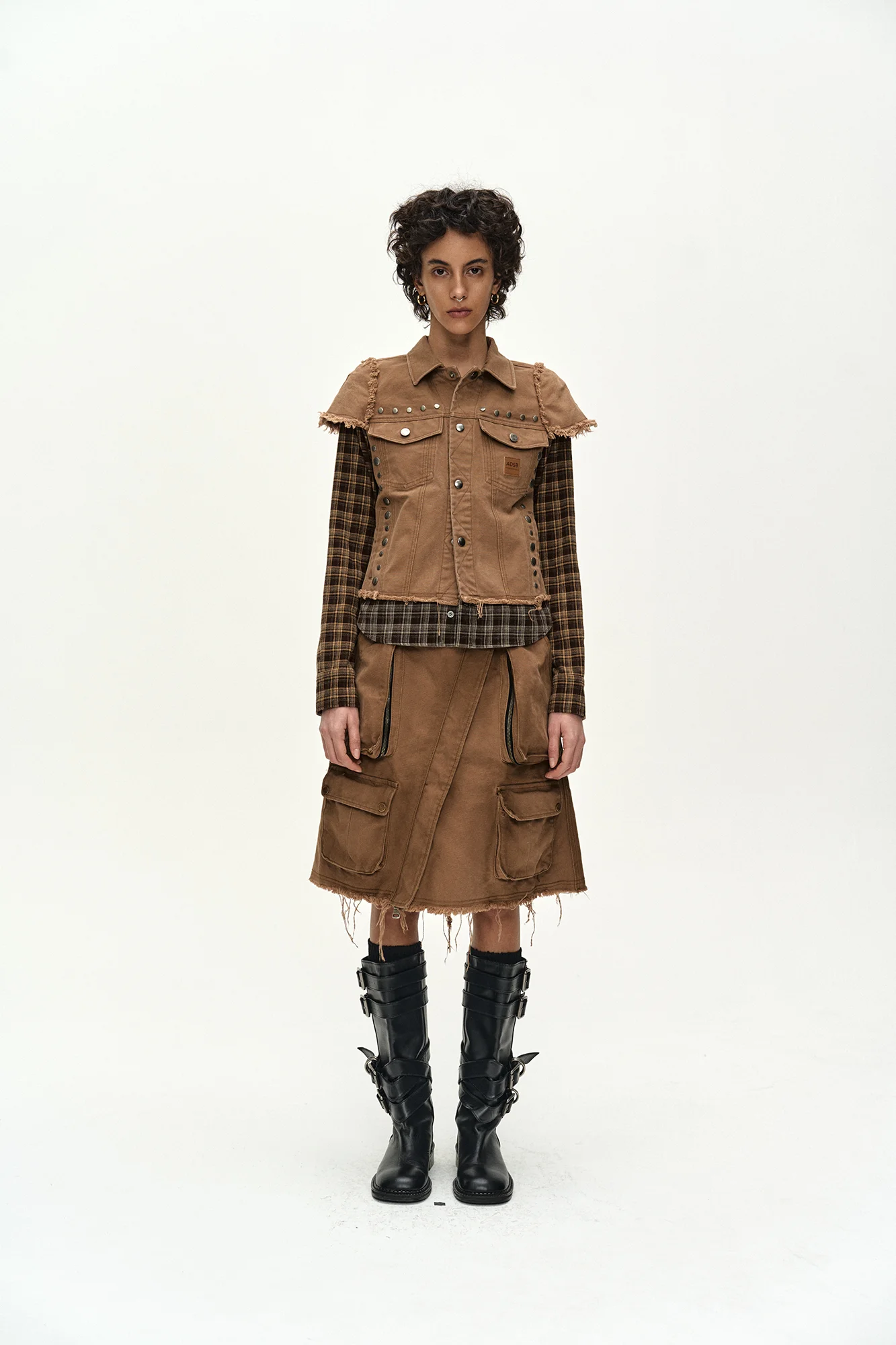 ANDERSSON BELL CARGO POCKET WRAP SKIRT KHAKI