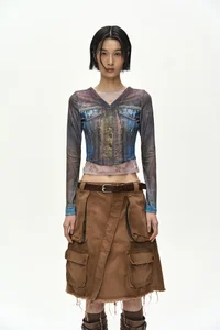 CARGO POCKET WRAP SKIRT thumb 5