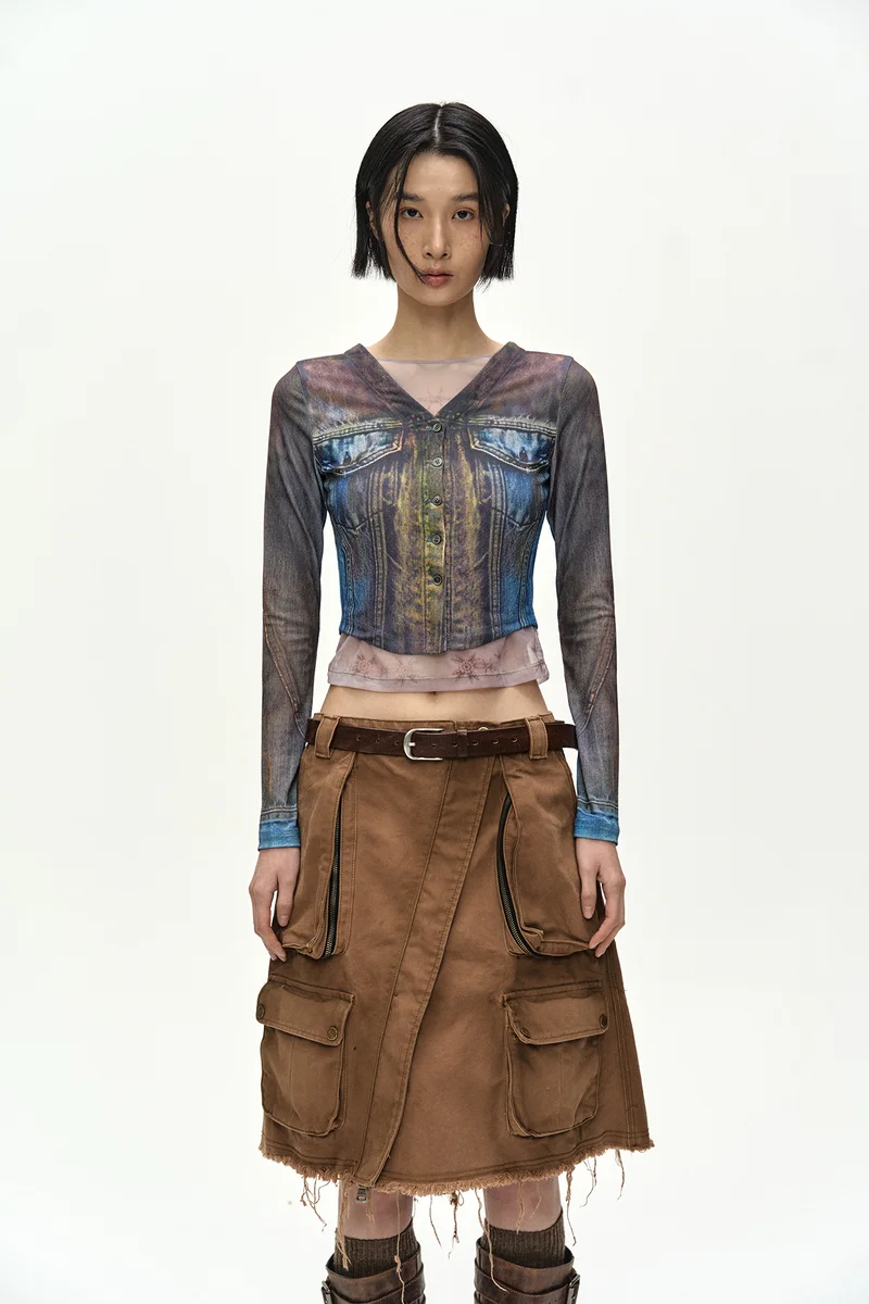 CARGO POCKET WRAP SKIRT 5