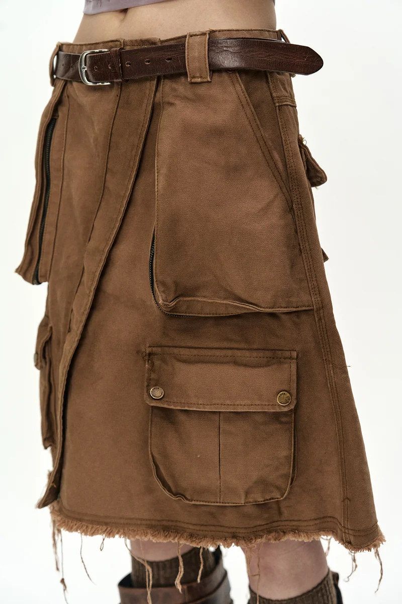 CARGO POCKET WRAP SKIRT 7