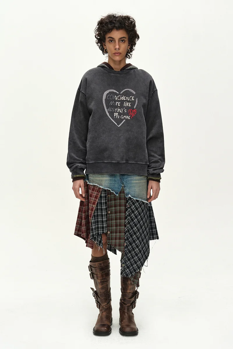 DENIM COMBINATION SHIRT PATCHWORK SKIRT 2