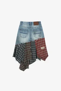 DENIM COMBINATION SHIRT PATCHWORK SKIRT thumb 12
