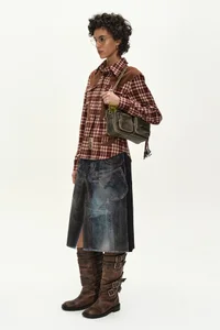 ILLUSION PATCHWORK TROMPE L'OEIL PLEATED SKIRT thumb 3
