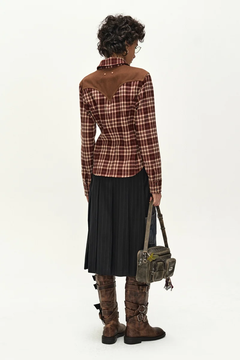 ILLUSION PATCHWORK TROMPE L'OEIL PLEATED SKIRT 4