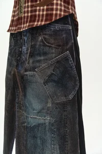 ILLUSION PATCHWORK TROMPE L'OEIL PLEATED SKIRT thumb 6
