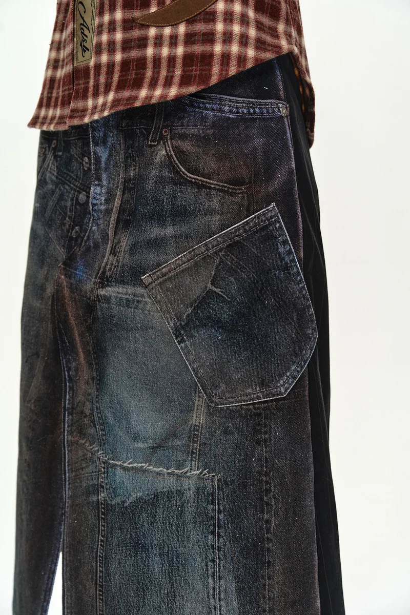 ILLUSION PATCHWORK TROMPE L'OEIL PLEATED SKIRT 6