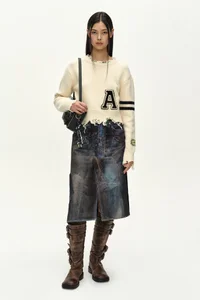 ILLUSION PATCHWORK TROMPE L'OEIL PLEATED SKIRT thumb 7