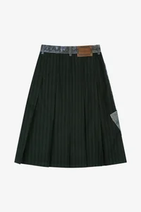 ILLUSION PATCHWORK TROMPE L'OEIL PLEATED SKIRT thumb 10