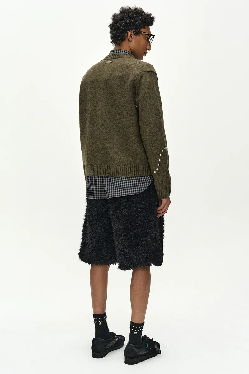 KENLEY FAUX FUR PATCHWORK SHORTS 4