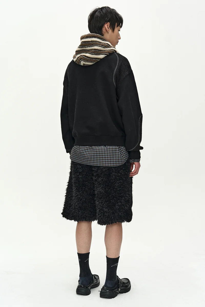 KENLEY FAUX FUR PATCHWORK SHORTS 7