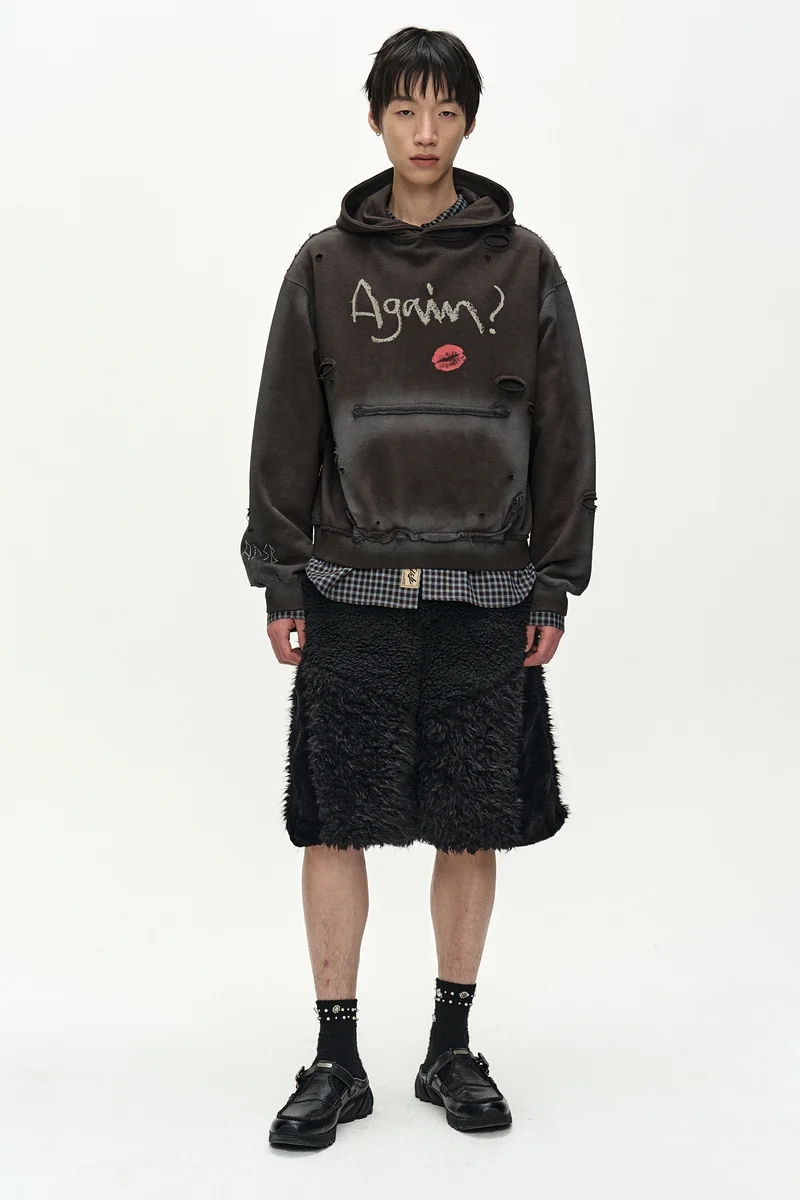 KENLEY FAUX FUR PATCHWORK SHORTS 8