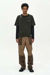 UNISEX STUDDED STRIPE LAYERED SWEATER thumb 2