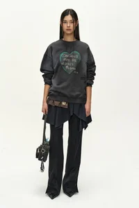 (ESSENTIAL) UNISEX SPRAY WASHED HEART MESSAGE SWEATSHIRT thumb 2