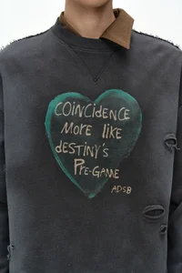 (ESSENTIAL) UNISEX SPRAY WASHED HEART MESSAGE SWEATSHIRT thumb 7