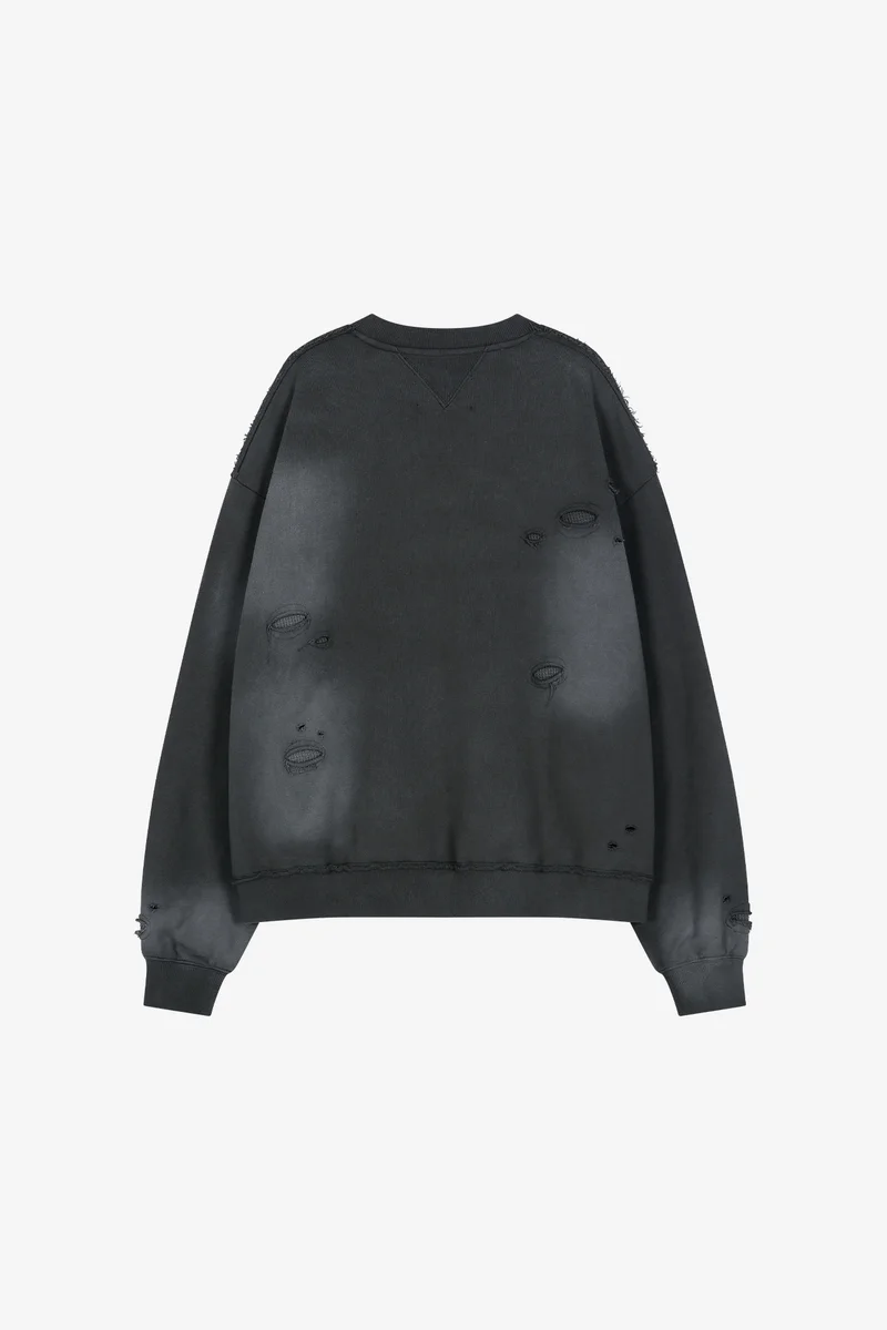 (ESSENTIAL) UNISEX SPRAY WASHED HEART MESSAGE SWEATSHIRT 11