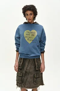 (ESSENTIAL) UNISEX SPRAY WASHED HEART MESSAGE SWEATSHIRT thumb 5