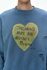 (ESSENTIAL) UNISEX SPRAY WASHED HEART MESSAGE SWEATSHIRT thumb 6