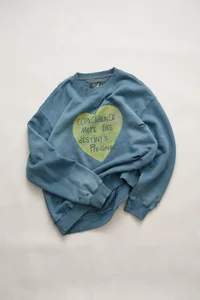 (ESSENTIAL) UNISEX SPRAY WASHED HEART MESSAGE SWEATSHIRT thumb 9
