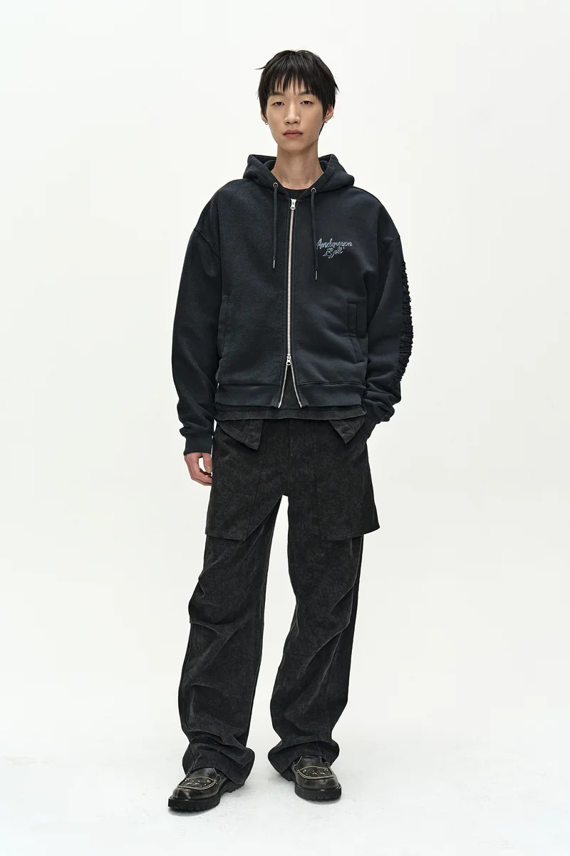 (ESSENTIAL) UNISEX PATCHWORK LIQUID LOGO HOOD ZIP-UP 3