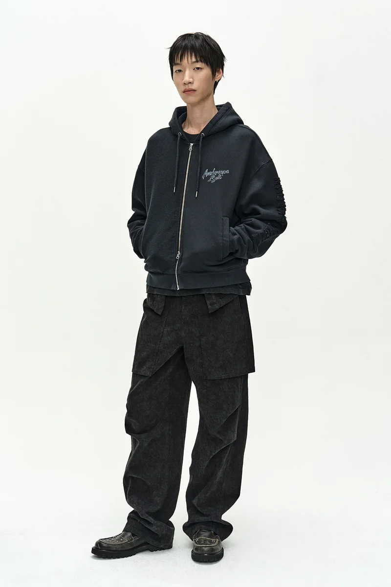 (ESSENTIAL) UNISEX PATCHWORK LIQUID LOGO HOOD ZIP-UP 4