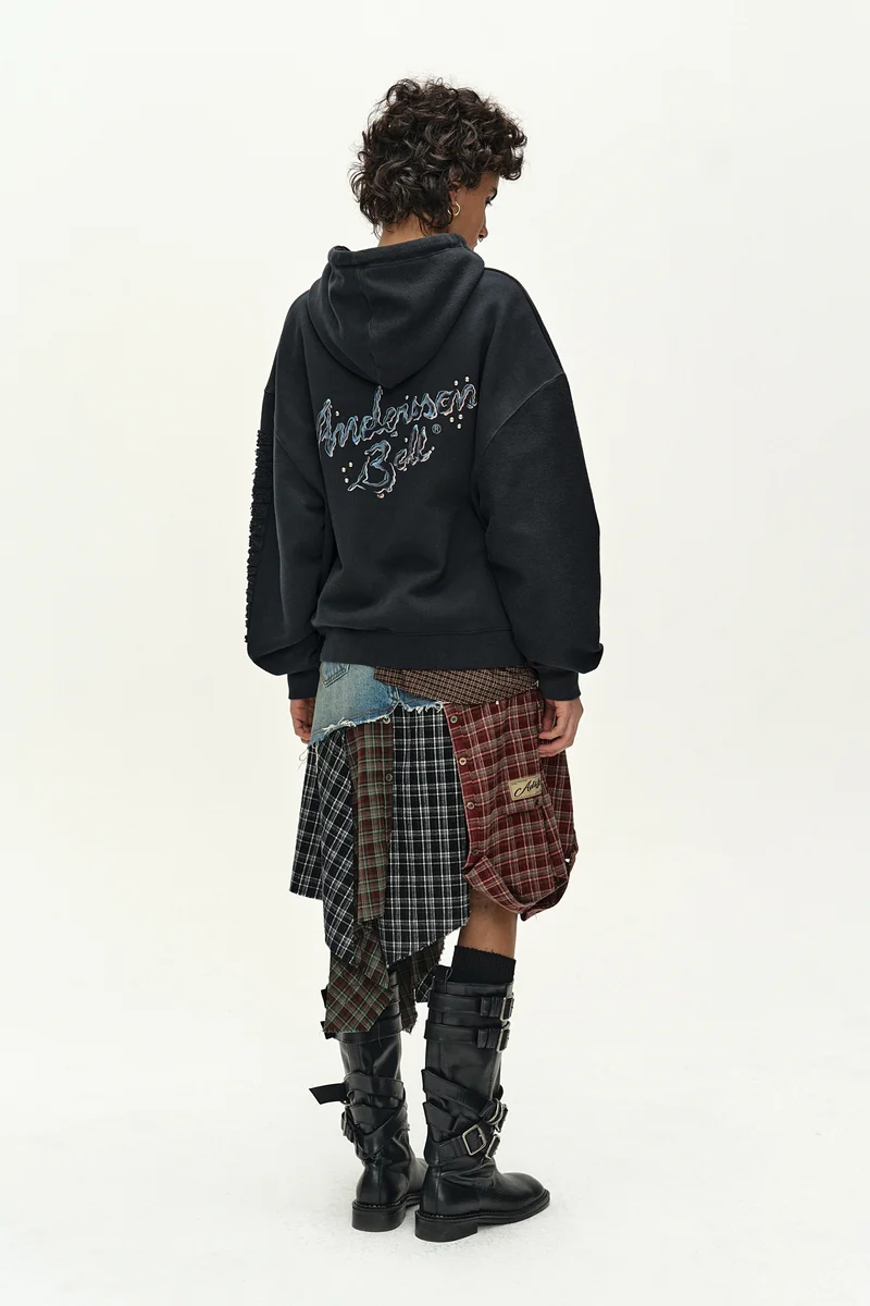 (ESSENTIAL) UNISEX PATCHWORK LIQUID LOGO HOOD ZIP-UP 5