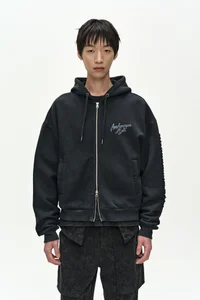 (ESSENTIAL) UNISEX PATCHWORK LIQUID LOGO HOOD ZIP-UP thumb 6