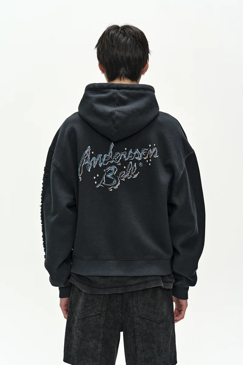 (ESSENTIAL) UNISEX PATCHWORK LIQUID LOGO HOOD ZIP-UP 7
