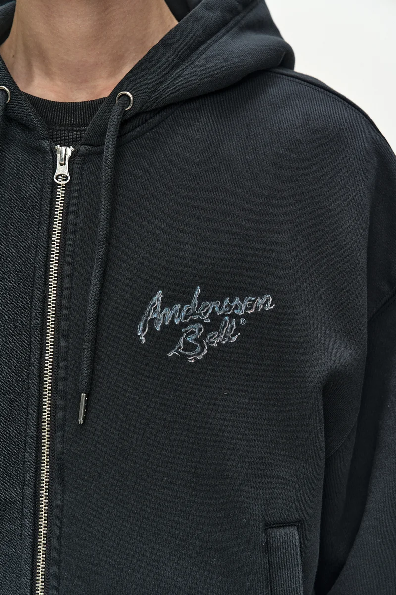 (ESSENTIAL) UNISEX PATCHWORK LIQUID LOGO HOOD ZIP-UP 8