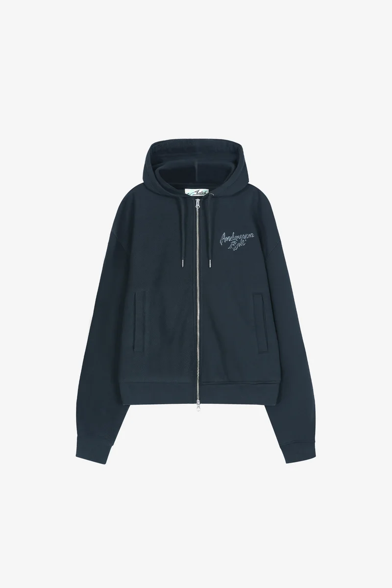 (ESSENTIAL) UNISEX PATCHWORK LIQUID LOGO HOOD ZIP-UP 11