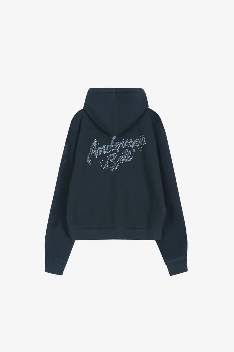 (ESSENTIAL) UNISEX PATCHWORK LIQUID LOGO HOOD ZIP-UP 12