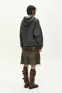 RAW-CUT STUDDED ZIP-UP HOODIE thumb 3