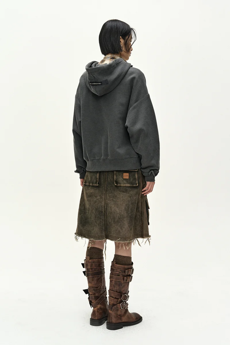 RAW-CUT STUDDED ZIP-UP HOODIE 3