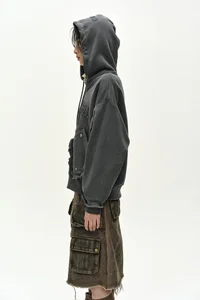 RAW-CUT STUDDED ZIP-UP HOODIE thumb 5