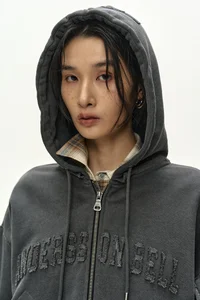 RAW-CUT STUDDED ZIP-UP HOODIE thumb 6