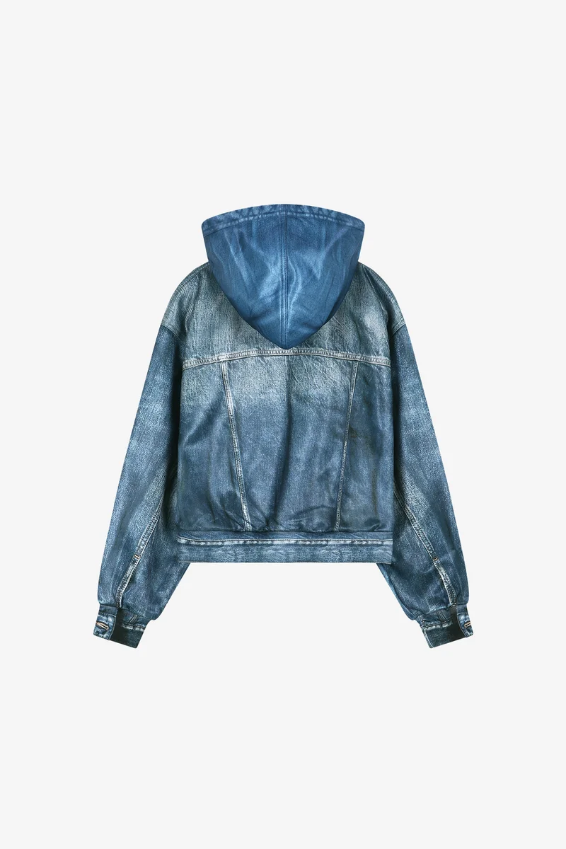 DENIM LAYERED TROMPE L'OEIL HOODIE 10