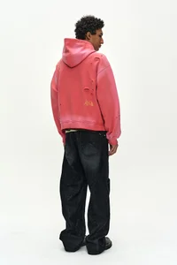 (ESSENTIAL) UNISEX SPRAY WASHED AGAIN LIP HOODIE thumb 3