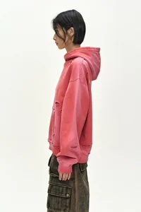 (ESSENTIAL) UNISEX SPRAY WASHED AGAIN LIP HOODIE thumb 7