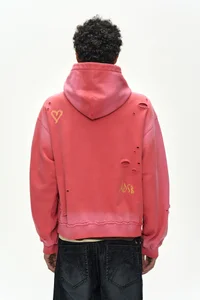 (ESSENTIAL) UNISEX SPRAY WASHED AGAIN LIP HOODIE thumb 8