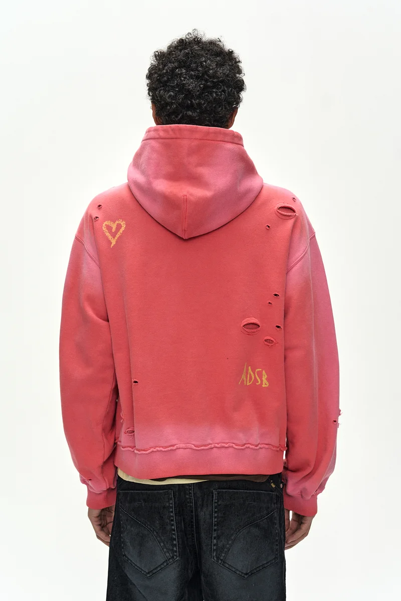 (ESSENTIAL) UNISEX SPRAY WASHED AGAIN LIP HOODIE 8