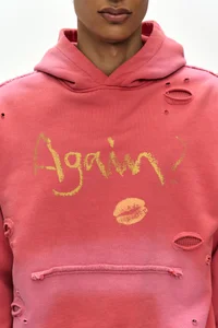 (ESSENTIAL) UNISEX SPRAY WASHED AGAIN LIP HOODIE thumb 9