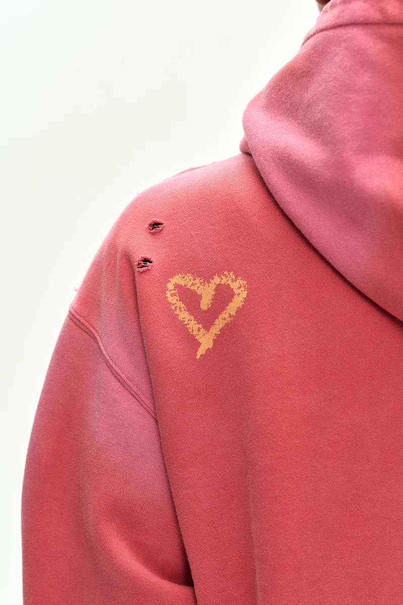 (ESSENTIAL) UNISEX SPRAY WASHED AGAIN LIP HOODIE 11