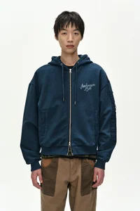 (ESSENTIAL) UNISEX PATCHWORK LIQUID LOGO HOOD ZIP-UP thumb 4