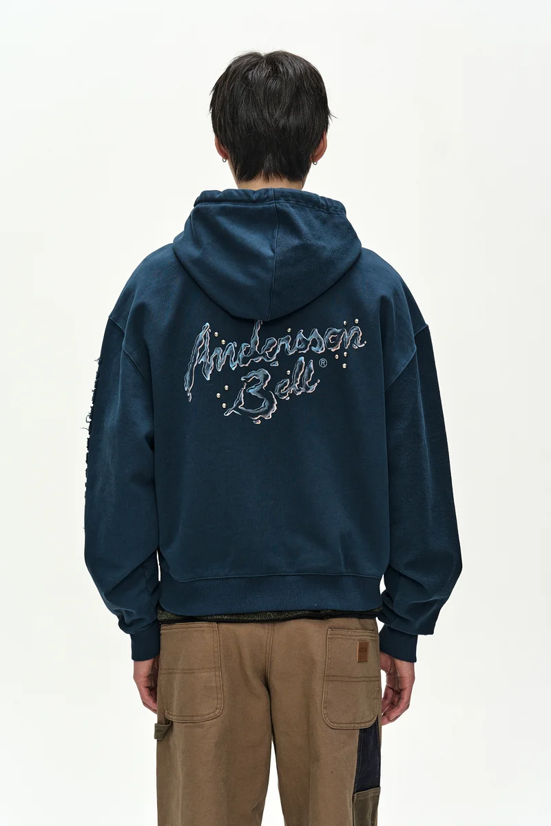 (ESSENTIAL) UNISEX PATCHWORK LIQUID LOGO HOOD ZIP-UP 5