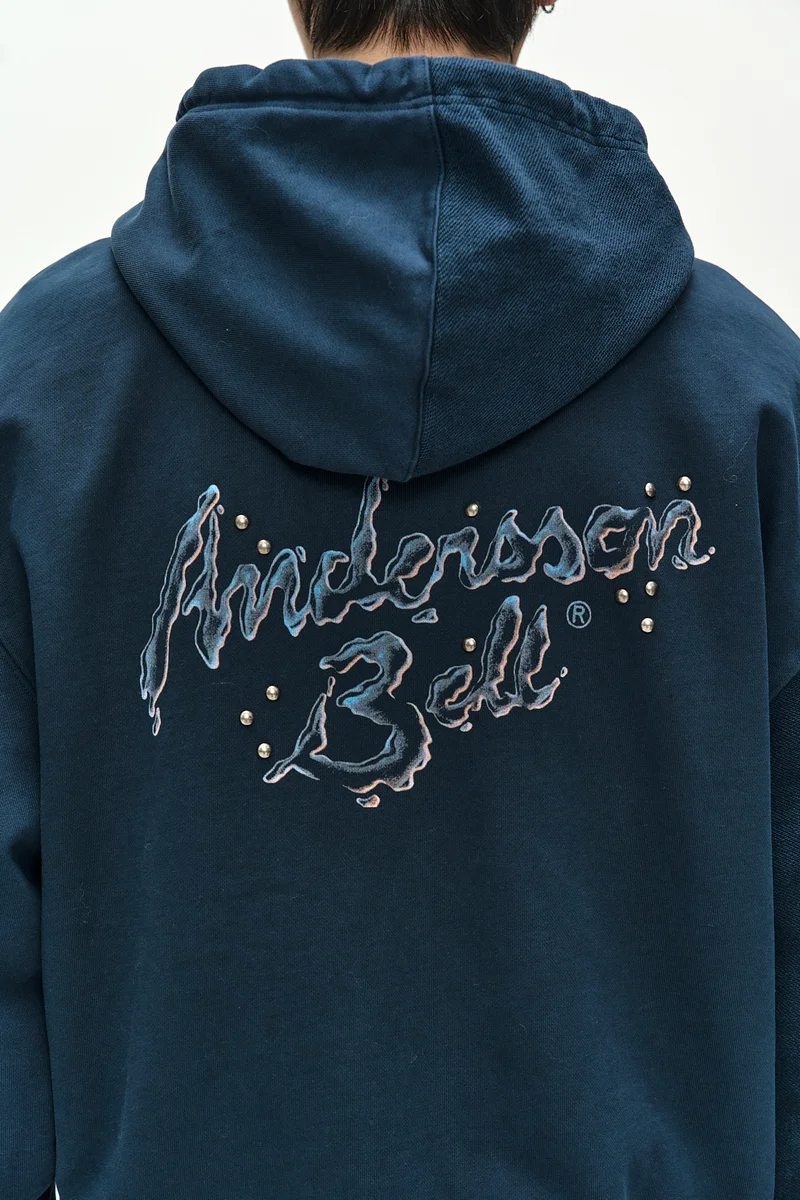 (ESSENTIAL) UNISEX PATCHWORK LIQUID LOGO HOOD ZIP-UP 8